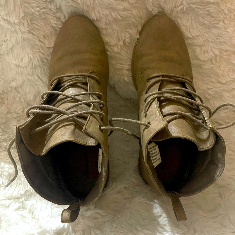 American Eagle Outfitters Brown Lace-Up Booties